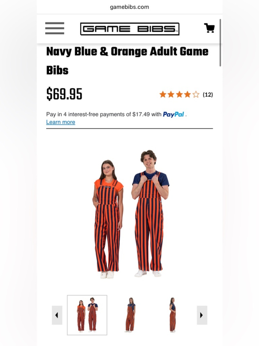 Game Bibs- Navy Blue and Orange